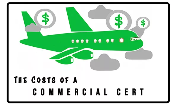 Cost breakdown chart for a commercial pilot certificate